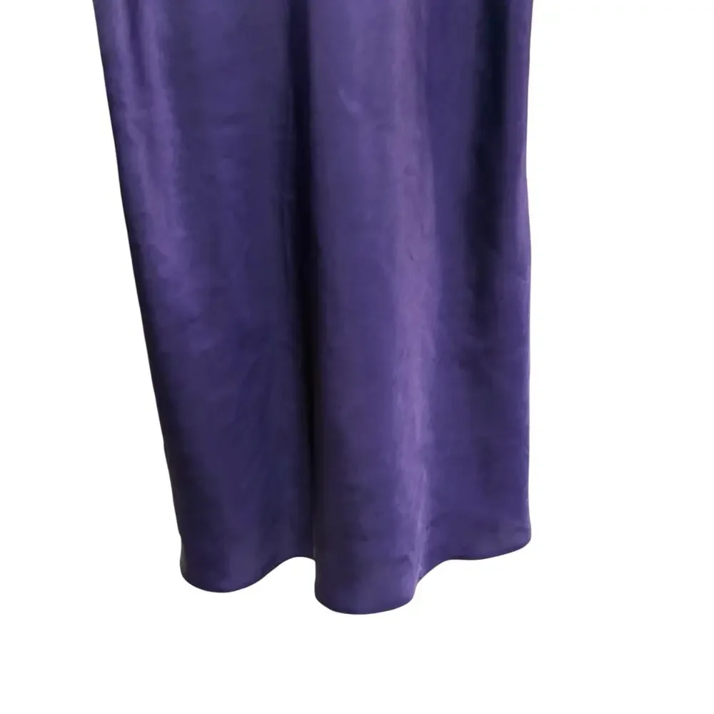 Secrets Purple Satin Feel Slip Dress Nighty Chemise Sexy Sz 14 Simple Lingerie